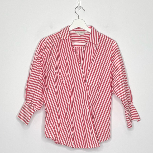 HABITUAL | Striped Asymmetrical Blouse | XS - Picture 2 of 4